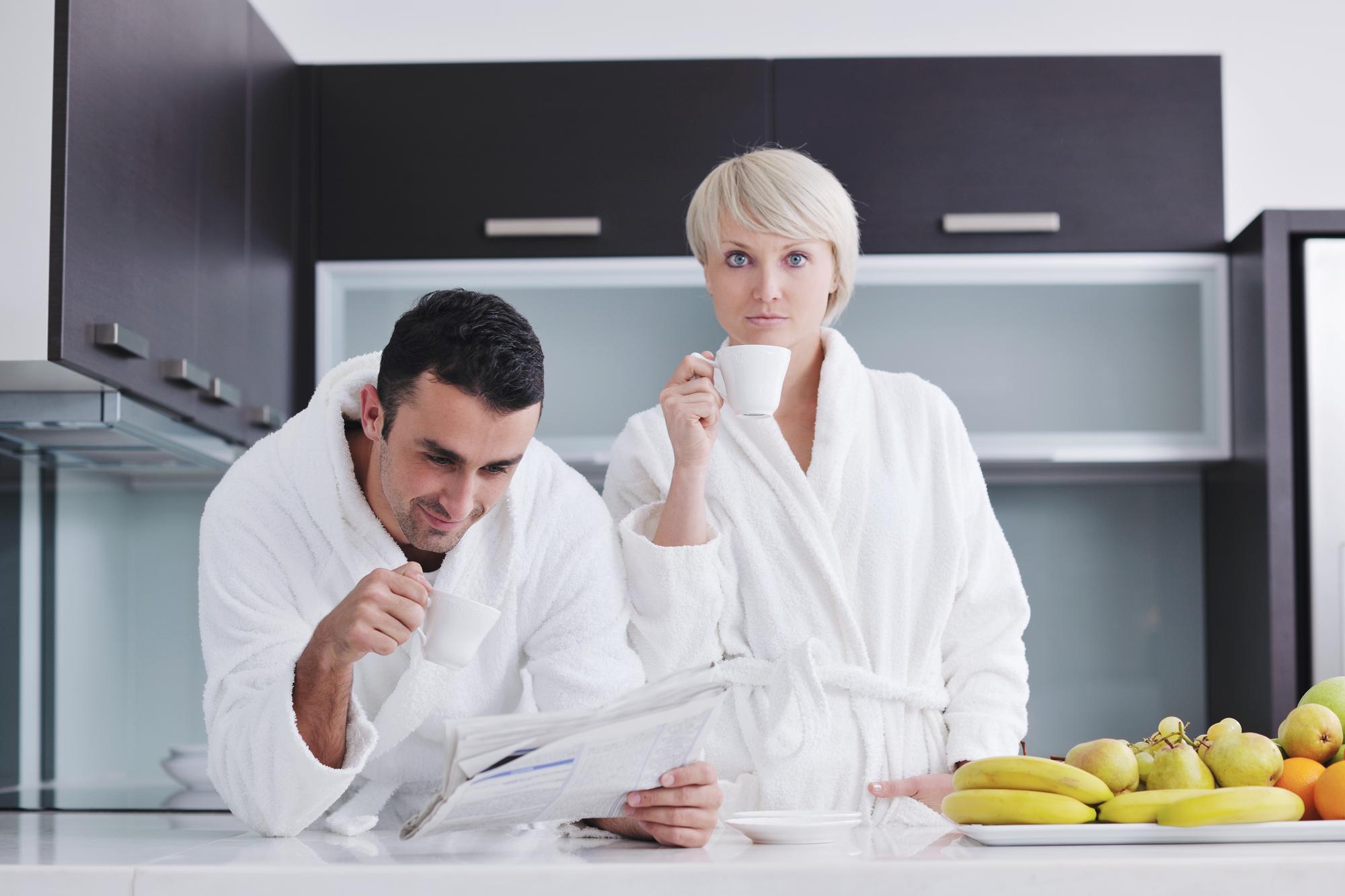 consultant speaking with chef in kitchen