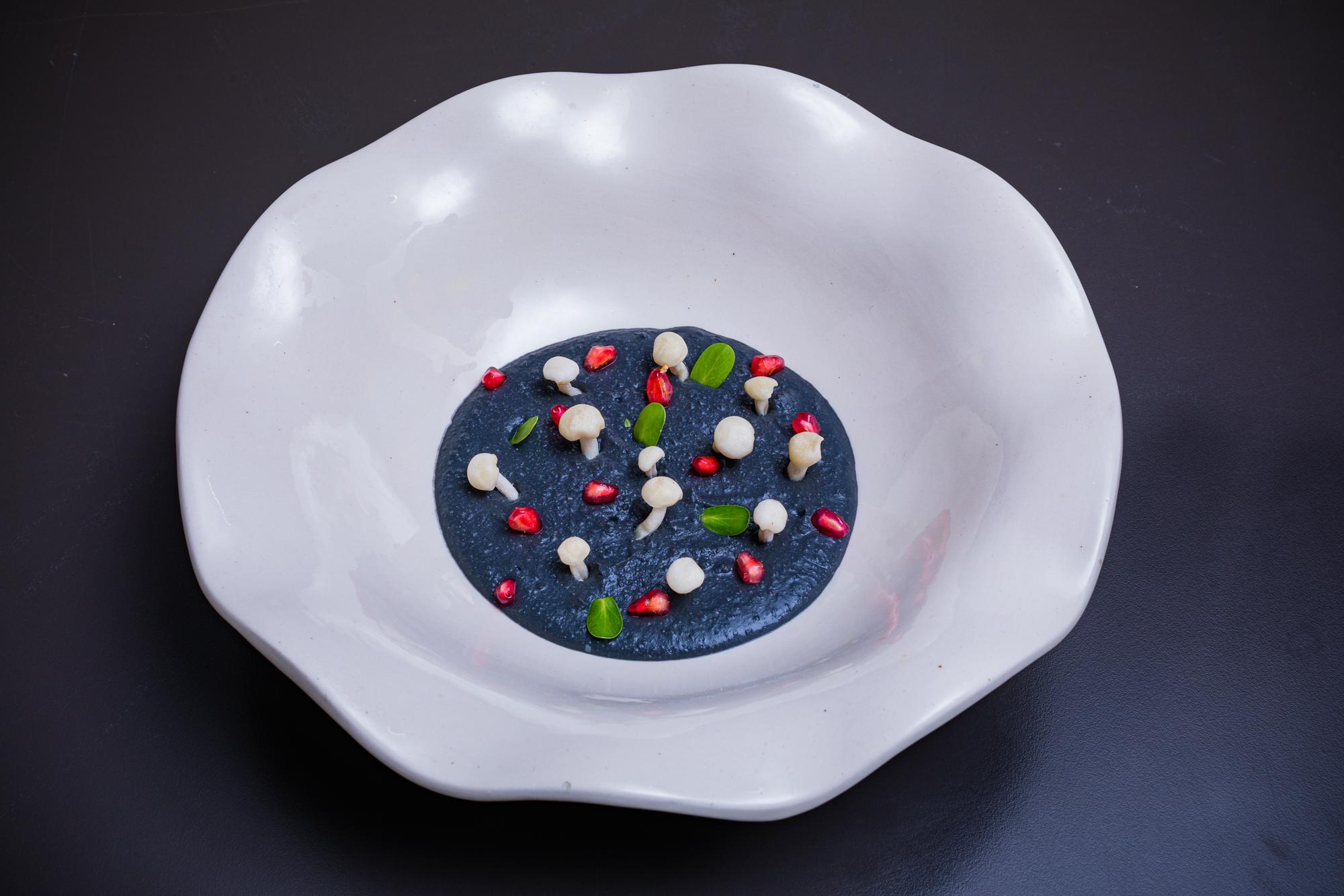 plated seasonal dish on ceramic